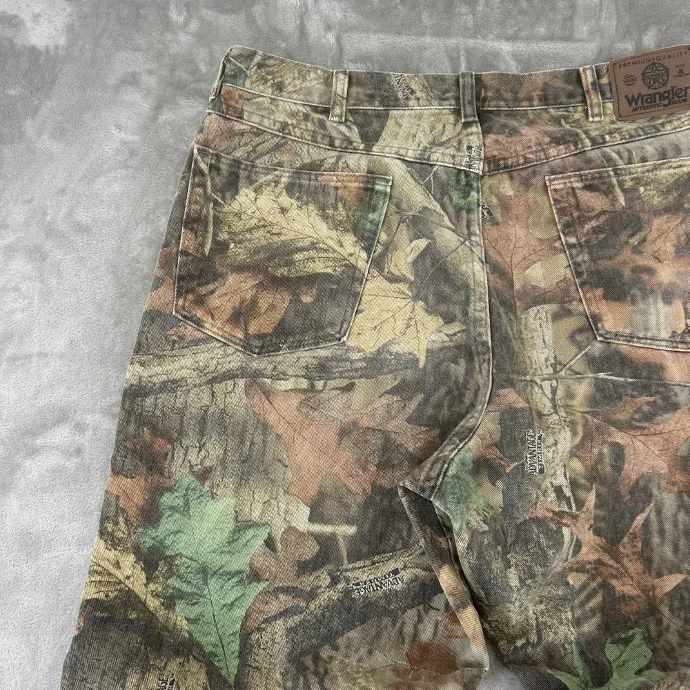Wrangler 97GR1M Jeans Mens 36x34 Brown Camo Straight Hunting Denim Pants Outdoor